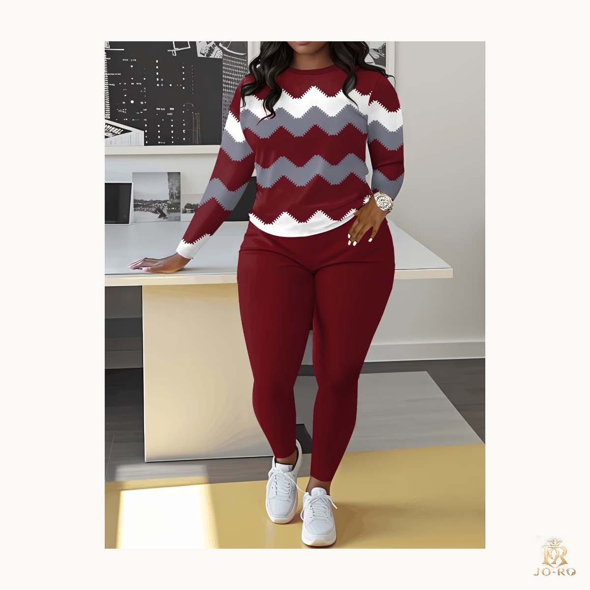 Conjunto de dos piezas para mujer de otoño e invierno casual 