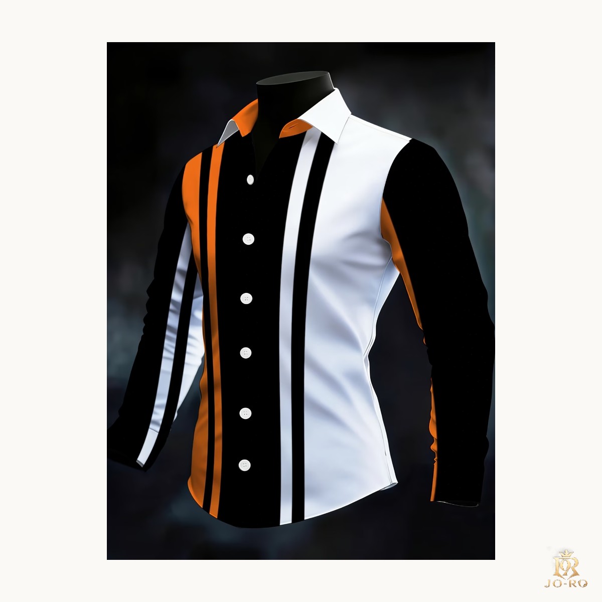Camisa de manga larga de bloques de color a la moda para hombre